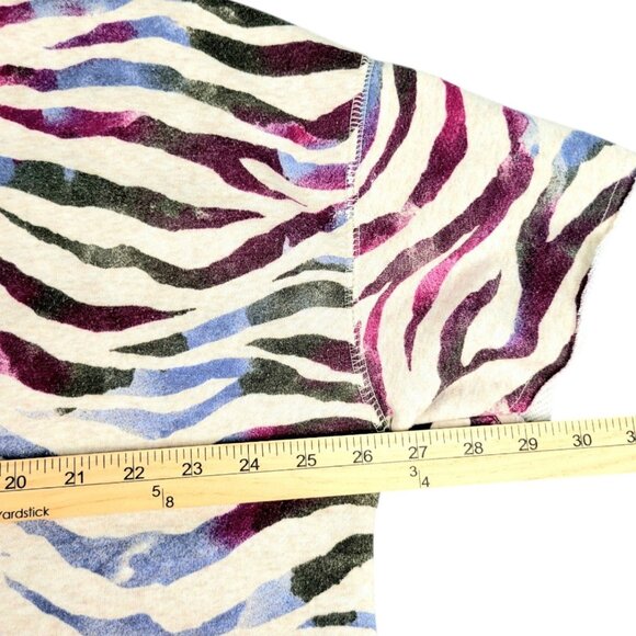 Womens XL Secret Treasures Multi-Color Zebra Print Short Sleeve Co-Ord Sleep Set - Picture 8 of 12